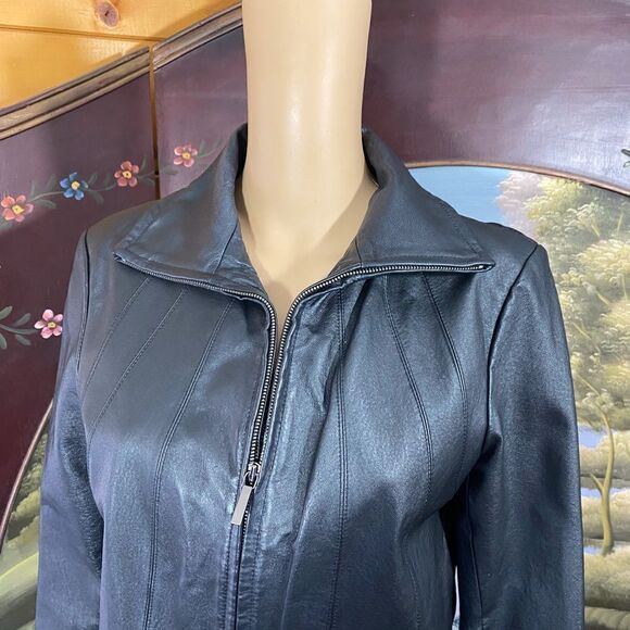 East 5th Black Leather Jacket Small - Picture 2 of 9